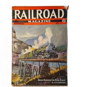 Vintage Railroad Magazine Pulp Fiction Dec 1943 Locomotives WWII Collectible